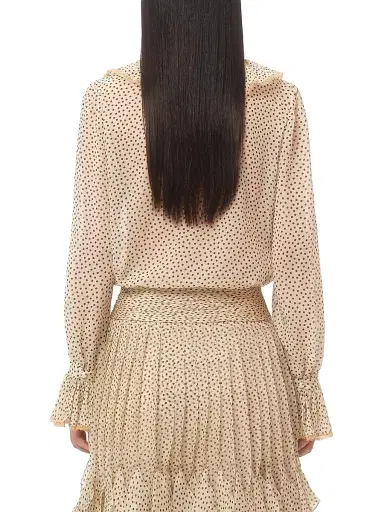 Valentino Garavani Women's Light Georgette Shirt with Plusdepois Print - Birch - Size 2 | Thumbnail 4