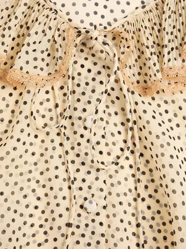 Valentino Garavani Women's Light Georgette Shirt with Plusdepois Print - Birch - Size 2 | Thumbnail 6