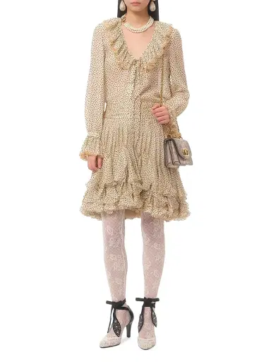 Valentino Garavani Women's Light Georgette Shirt with Plusdepois Print - Birch - Size 2 | Thumbnail 7