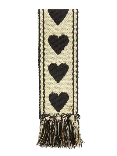 Valentino Garavani Men's Antibes Cotton Scarf with Fringe - Butter Black | Thumbnail 3