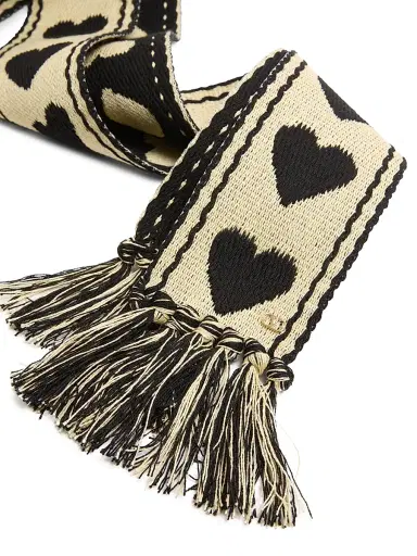 Valentino Garavani Men's Antibes Cotton Scarf with Fringe - Butter Black | Thumbnail 5
