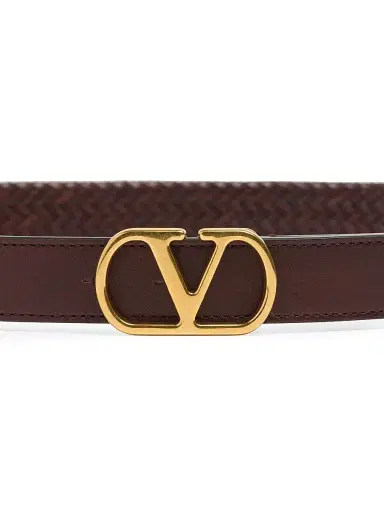 Valentino Garavani Men's VLogo Signature Braided Calfskin Belt | Thumbnail 3 Valentino Garavani Men's VLogo Signature Braided Calfskin Belt | Thumbnail 3