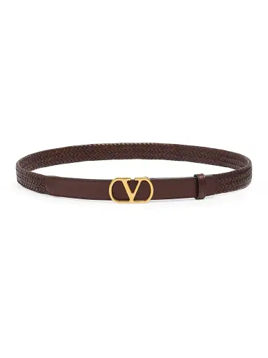Valentino Garavani Men's VLogo Signature Braided Calfskin Belt | Thumbnail 1 Valentino Garavani Men's VLogo Signature Braided Calfskin Belt | Thumbnail 1