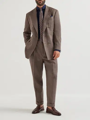 Brunello Cucinelli Men's Linen and Cotton Mélange Jersey Shirt - Navy Blue | Thumbnail 6 Brunello Cucinelli Men's Linen and Cotton Mélange Jersey Shirt - Navy Blue | Thumbnail 6
