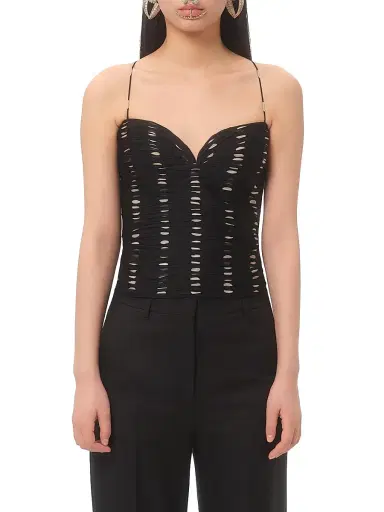 Valentino Garavani Women's Chiffon Top with Plusdepois Print - Black - Size 0 | Thumbnail 2 Valentino Garavani Women's Chiffon Top with Plusdepois Print - Black - Size 0 | Thumbnail 2