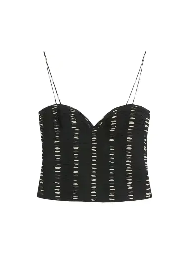 Valentino Garavani Women's Chiffon Top with Plusdepois Print - Black - Size 0 | Thumbnail 1 Valentino Garavani Women's Chiffon Top with Plusdepois Print - Black - Size 0 | Thumbnail 1