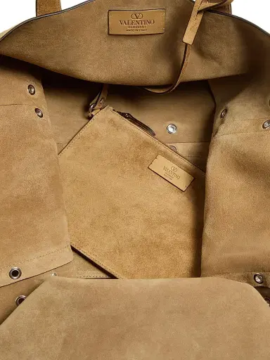 Valentino Garavani Men's Nellcôte Large Suede Shopping Bag - Havana Beige | Thumbnail 7 Valentino Garavani Men's Nellcôte Large Suede Shopping Bag - Havana Beige | Thumbnail 7