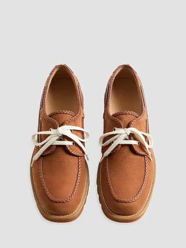 Valentino Garavani Men's Palm Avenue Deerskin Suede Boat Shoes - Tobacco - Size 10.5 | Thumbnail 4 Valentino Garavani Men's Palm Avenue Deerskin Suede Boat Shoes - Tobacco - Size 10.5 | Thumbnail 4