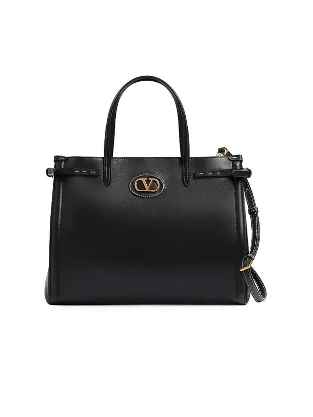 Valentino Garavani Men's Antibes Leather Shopping Bag - Black