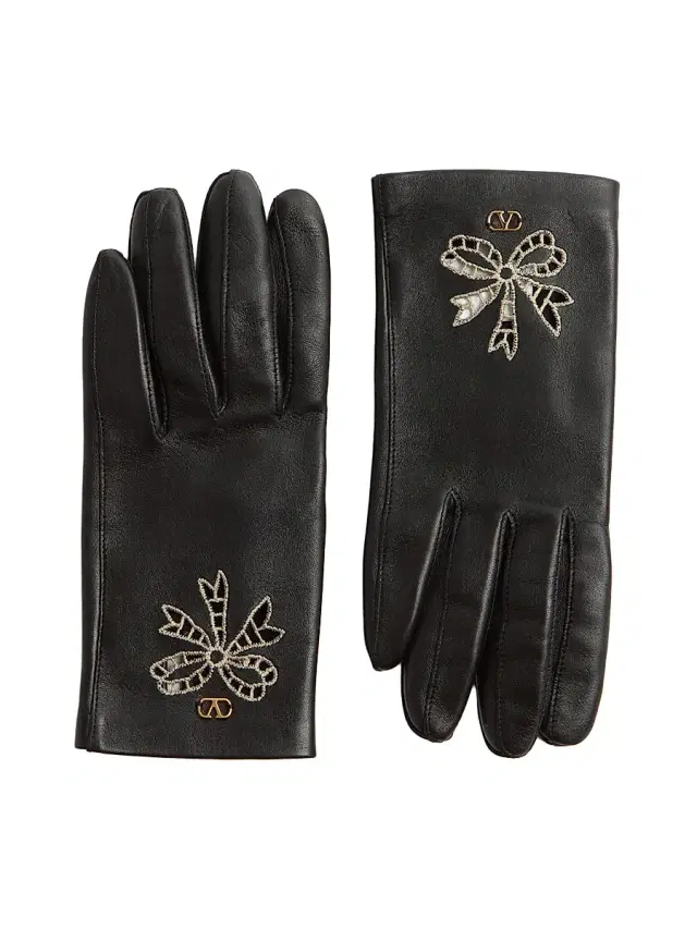 Valentino Garavani Women's Vlogo Signature Nappa Gloves - Black