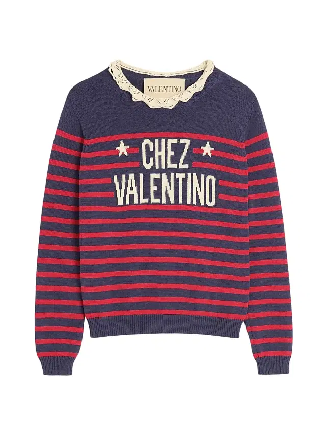 Valentino Garavani Women's Cotton Sweater - Provence Blue Paris