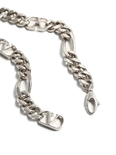Valentino Garavani Men's Chez Bracelet in Metal, Enamel, and Swarovski Rhinestones - Palladium | Thumbnail 4