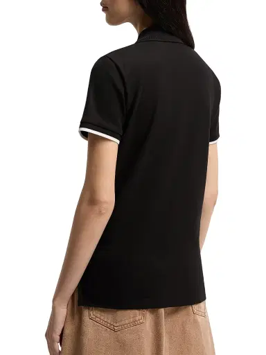 Moncler Women's Polo Shirt in Cotton Piquet - Black - Size Medium | Thumbnail 2