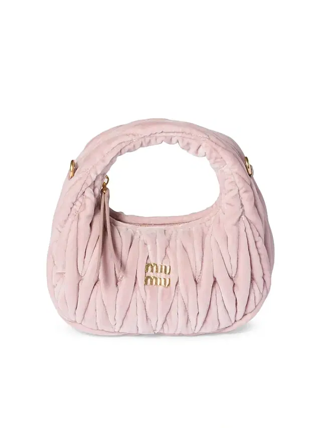 Women's Wander Matelassé Velvet Mini Top Handle Bag - Pink