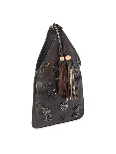 Miu Miu Women's Embroidered Nappa Leather Top Handle Bag - Brown | Thumbnail 4