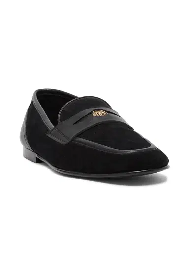 Dolce & Gabbana Men's Logo Suede & Leather Loafers | Thumbnail 3 Dolce & Gabbana Men's Logo Suede & Leather Loafers | Thumbnail 3
