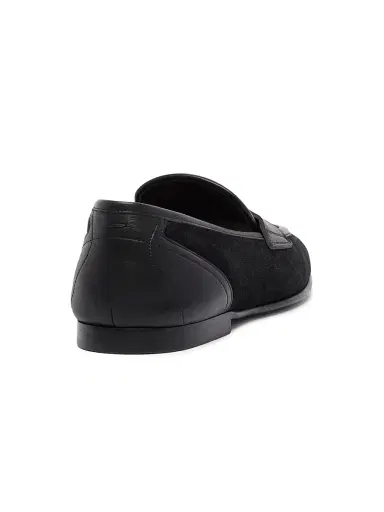 Dolce & Gabbana Men's Logo Suede & Leather Loafers | Thumbnail 4 Dolce & Gabbana Men's Logo Suede & Leather Loafers | Thumbnail 4