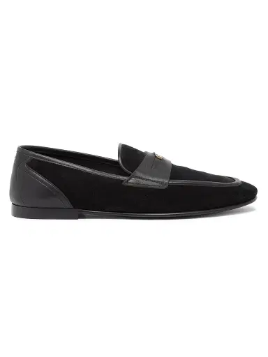 Dolce & Gabbana Men's Logo Suede & Leather Loafers | Thumbnail 1 Dolce & Gabbana Men's Logo Suede & Leather Loafers | Thumbnail 1