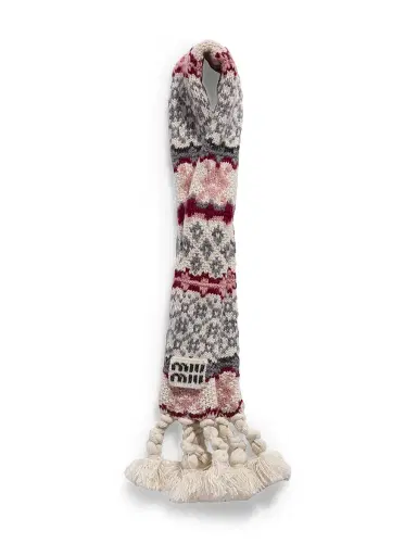 Miu Miu Women's Wool and Cashmere Trick Charm - Beige Khaki | Thumbnail 1 Miu Miu Women's Wool and Cashmere Trick Charm - Beige Khaki | Thumbnail 1