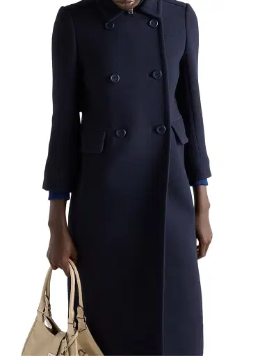 Prada Women's Single-Breasted Natté Fabric Coat - Blue | Thumbnail 6 Prada Women's Single-Breasted Natté Fabric Coat - Blue | Thumbnail 6