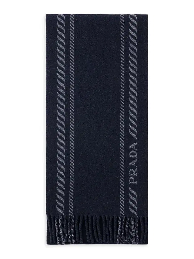 Prada Men's Wool and Cashmere Scarf - Blue