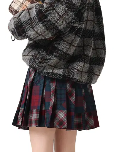 Miu Miu Women's Pleated Plaid Patchwork Miniskirt - Muilticolored | Thumbnail 3 Miu Miu Women's Pleated Plaid Patchwork Miniskirt - Muilticolored | Thumbnail 3