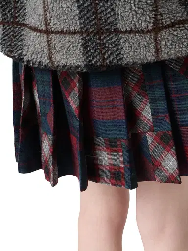 Miu Miu Women's Pleated Plaid Patchwork Miniskirt - Muilticolored | Thumbnail 5 Miu Miu Women's Pleated Plaid Patchwork Miniskirt - Muilticolored | Thumbnail 5