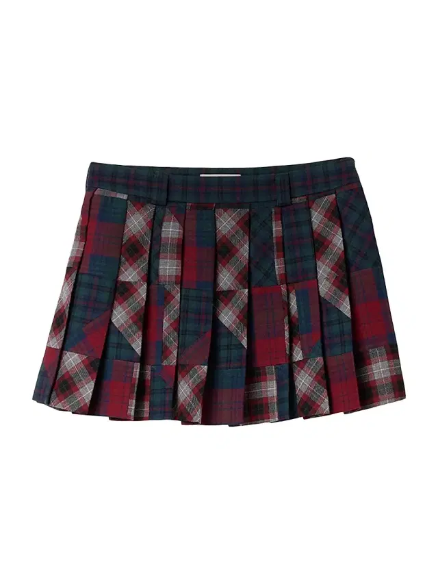 Women's Pleated Plaid Patchwork Miniskirt - Muilticolored