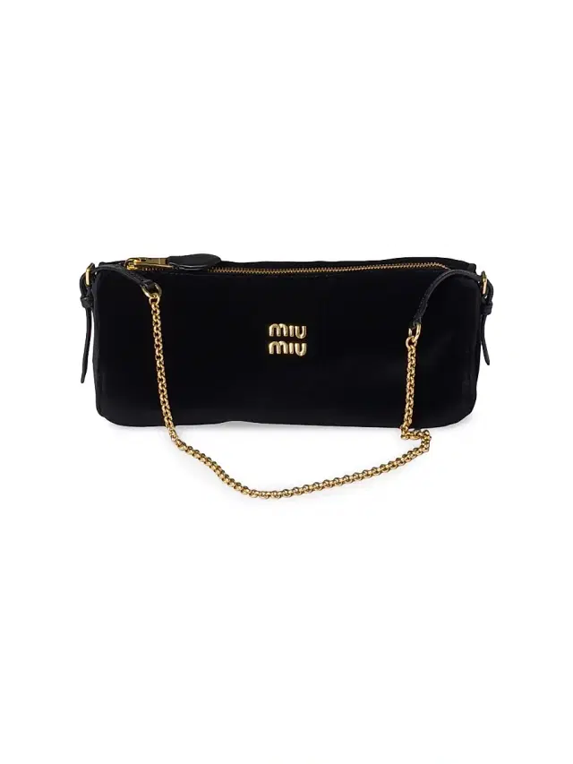 Miu Miu Women's Velvet Pouch - Black