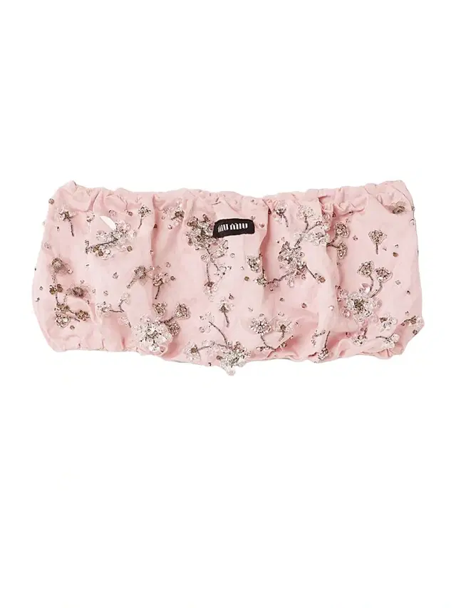 Women's Embroidered Duchesse Bandeau Top - Pink