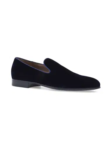 Gianvito Rossi Men's Satin Velvet Loafers - Denim - Size 12 | Thumbnail 2
