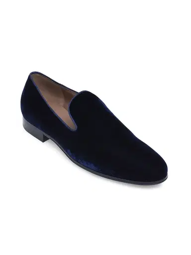 Gianvito Rossi Men's Satin Velvet Loafers - Denim - Size 12 | Thumbnail 4