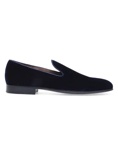 Gianvito Rossi Men's Satin Velvet Loafers - Denim - Size 12 | Thumbnail 1