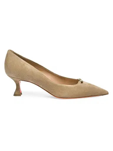 Santoni Women's Sabine 55MM Suede Pumps - Beige - Size 11.5 | Thumbnail 1 Santoni Women's Sabine 55MM Suede Pumps - Beige - Size 11.5 | Thumbnail 1
