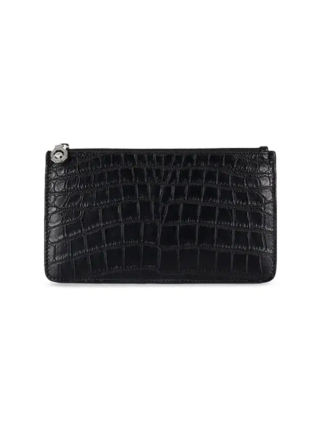 Men's Croc Coin Wallet - Black