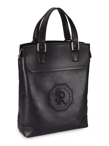 Stefano Ricci Men's Calfskin Tote Bag - Black | Thumbnail 2 Stefano Ricci Men's Calfskin Tote Bag - Black | Thumbnail 2