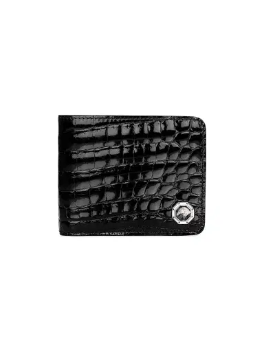 Stefano Ricci Men's Bifold Croc Gloss Wallet | Thumbnail 1