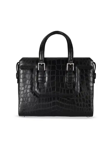 Stefano Ricci Men's Bag Full Croc Leather - Black | Thumbnail 3