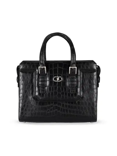 Stefano Ricci Men's Bag Full Croc Leather - Black | Thumbnail 1