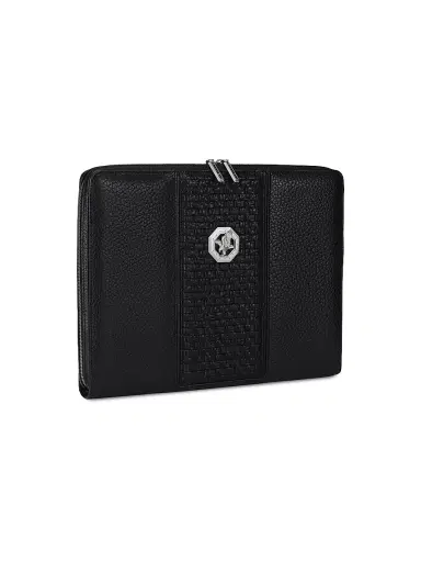Stefano Ricci Men's Calfskin Leather Tablet Holder - Black | Thumbnail 3