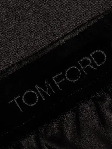 Tom Ford Women's Stretch Silk Satin Pajama Boxer Shorts - Black - Size XXS | Thumbnail 6