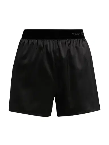 Tom Ford Women's Stretch Silk Satin Pajama Boxer Shorts - Black - Size XXS | Thumbnail 1