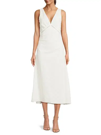 Faithfull The Brand Women's Maya Floral Eyelet Cotton-Blend Midi-Dress | Thumbnail 2 Faithfull The Brand Women's Maya Floral Eyelet Cotton-Blend Midi-Dress | Thumbnail 2