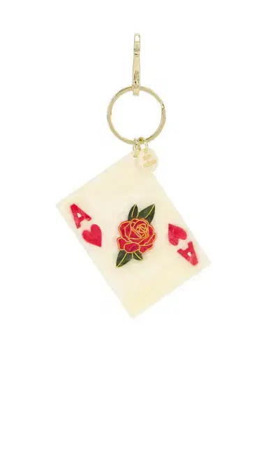 Solar Eclipse Hand-Painted Ace Of Hearts Bag Charm + Keychain | Thumbnail 2