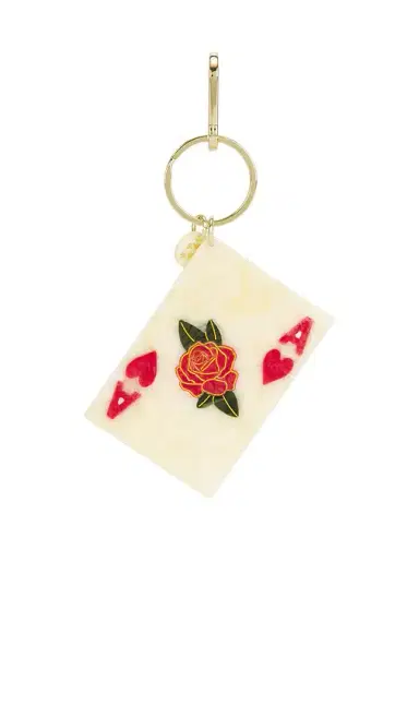 Solar Eclipse Hand-Painted Ace Of Hearts Bag Charm + Keychain | Thumbnail 1