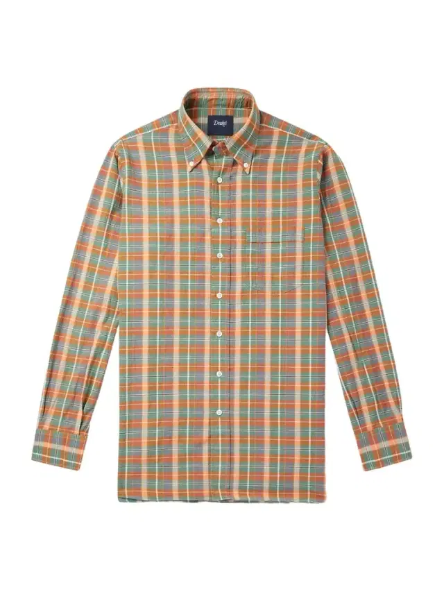 Button-Down Collar Checked Cotton-Madras Shirt - Men
