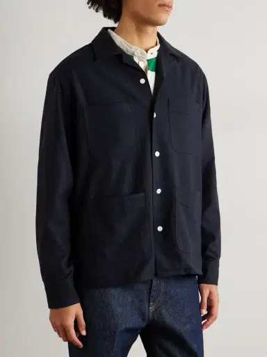 Drake's Convertible-Collar Wool Shirt - Men | Thumbnail 3 Drake's Convertible-Collar Wool Shirt - Men | Thumbnail 3