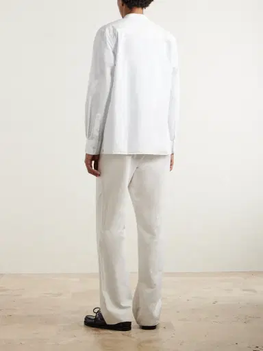 OFFICINE GÉNÉRALE Gaston Grandad-Collar Cotton-Poplin Shirt - Men | Thumbnail 4 OFFICINE GÉNÉRALE Gaston Grandad-Collar Cotton-Poplin Shirt - Men | Thumbnail 4