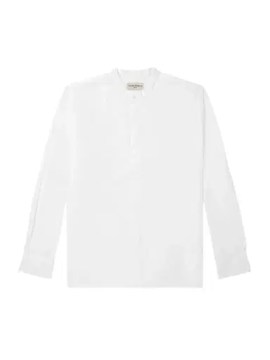 OFFICINE GÉNÉRALE Gaston Grandad-Collar Cotton-Poplin Shirt - Men | Thumbnail 1 OFFICINE GÉNÉRALE Gaston Grandad-Collar Cotton-Poplin Shirt - Men | Thumbnail 1
