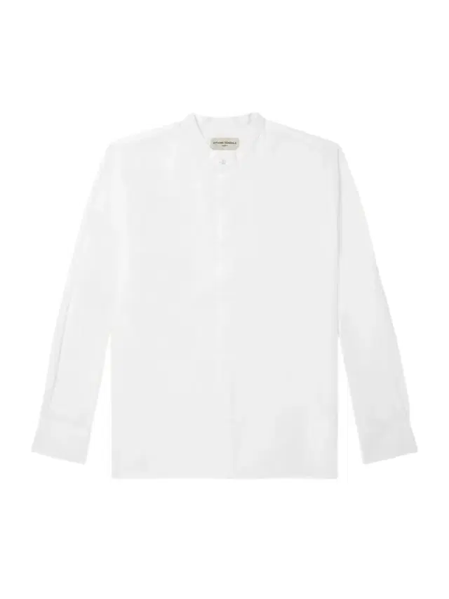Gaston Grandad-Collar Cotton-Poplin Shirt - Men